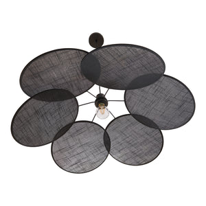 Lámpara colgante Blackwood Metal/Textil Negro [lux.pro]