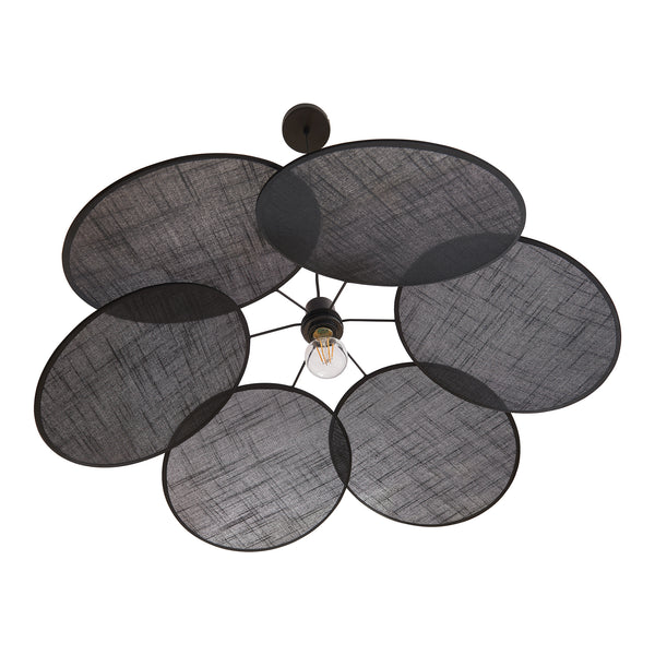 Lámpara colgante Blackwood Metal/Textil Negro [lux.pro]