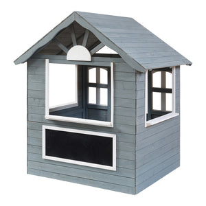 Casita infantil Vesa 138x120x102 cm Madera de abeto Gris [casa.pro]