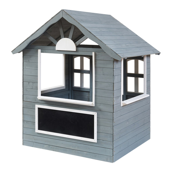 Casita infantil Vesa 138x120x102 cm Madera de abeto Gris [casa.pro]