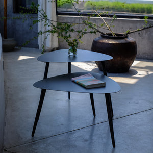 Mesa auxiliar 2 piezas Aymavilles acero antracita [casa.pro]