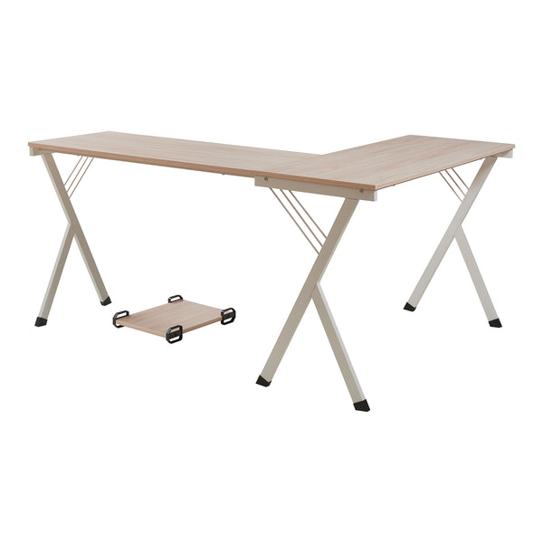 Escritorio Tarielarg con soporte para PC en forma de L 158x120x75 cm aspecto roble [en.casa]