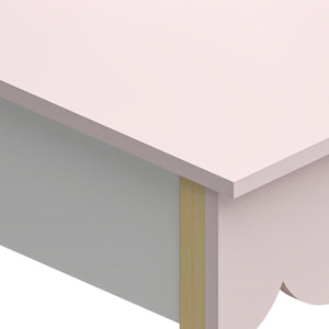 Tocador infantil con silla Vestnes Cotton Candy/Blanco [en.casa]