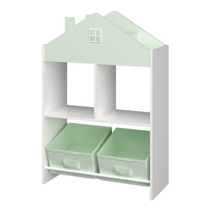 Estantería para niños Vipsali 90x60x27 cm Verde menta/Blanco [en.casa]