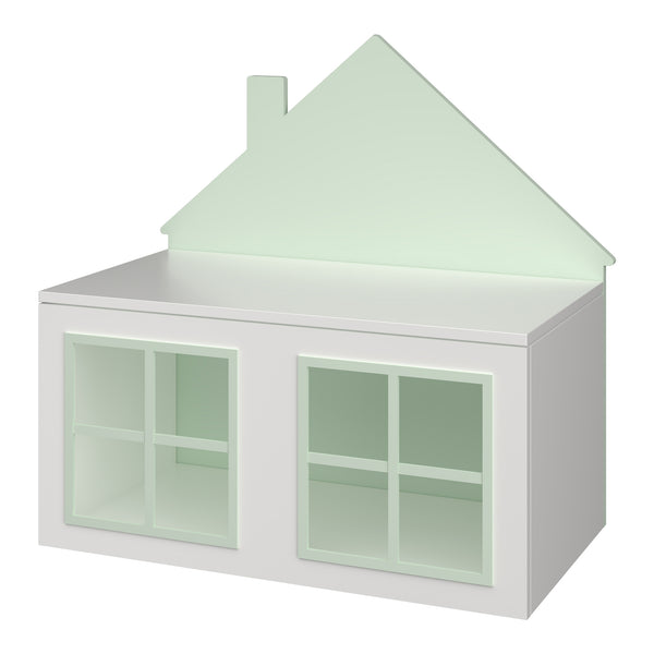 Caja de juguetes Vipsali 56x60x33 cm Verde menta/Blanco [en.casa]