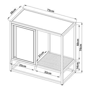 Aparador Burlöv acero 70x72x35 cm gris/blanco [en.casa]