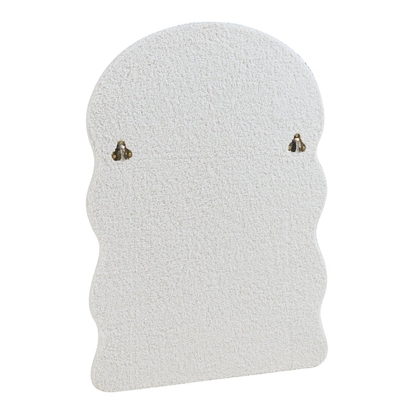 Espejo de pared Brummen con marco de tela de peluche 80x60 cm Blanco [en.casa]