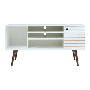 Mueble de televisión Vare 130x40x66 cm Blanco [en.casa]