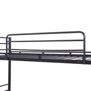 Litera de metal Bevapis 90x200 cm Negro [en.casa]