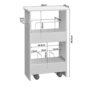 Carrito Katra 67x40x20 cm Blanco [en.casa]