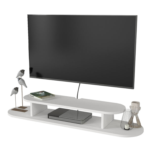 Mueble bajo de TV colgante Targema 120x30x16 cm Blanco [en.casa]