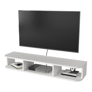 Mueble bajo de TV colgante Oundsvas 120x30x19 cm Blanco [en.casa]