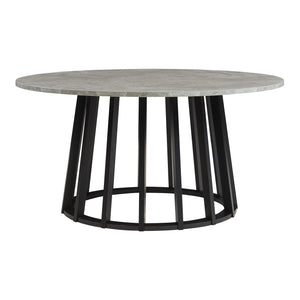 Mesa de centro Buzzard Ø90x45 cm Negro/Aspecto hormigón [en.casa]