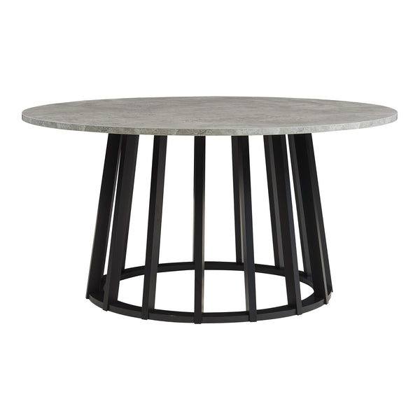 Mesa de centro Buzzard Ø90x45 cm Negro/Aspecto hormigón [en.casa]