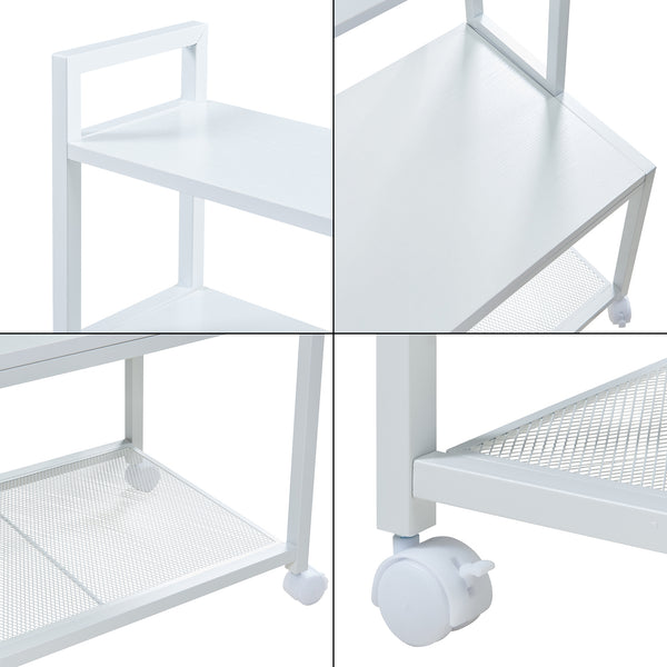 Mesa de impresora con ruedas Svanaldsvipp 100x55x38 cm Blanco [en.casa]