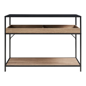 Mesa consola Belana 110x40x80 cm Negro/Aspecto roble [en.casa]