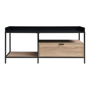Mesa de televisión Belana 120x40x54 cm Negro/Aspecto roble [en.casa]