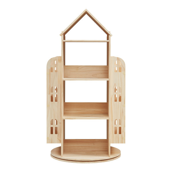Estantería infantil giratoria Sanköre 122x64x43 cm Madera de pino natural [en.casa]