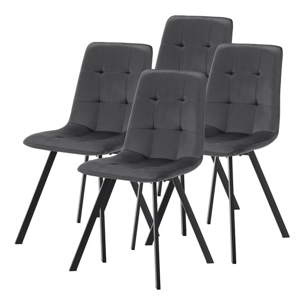 Grupo de comedor Fitjar de 5 piezas aspecto hormigón/gris oscuro [en.casa]