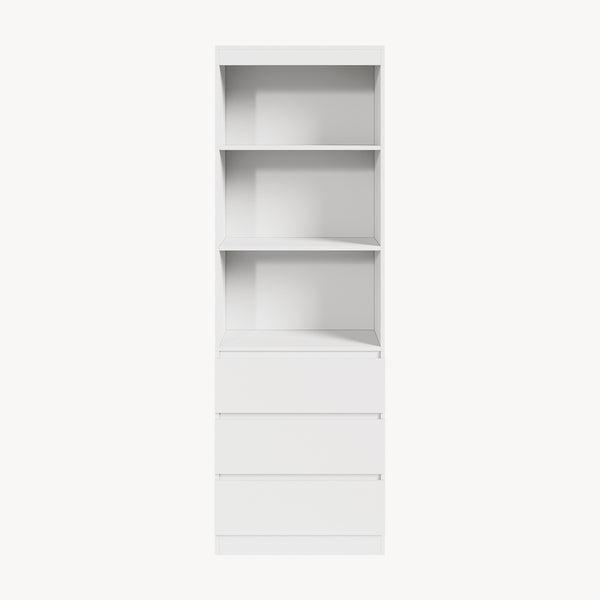 Estantería Les con 3 cajones 180x60x35 cm Blanco [en.casa]