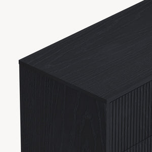 Cajonera Nykapin con 3 cajones MDF 80x80x40cm - Negro [en.casa]