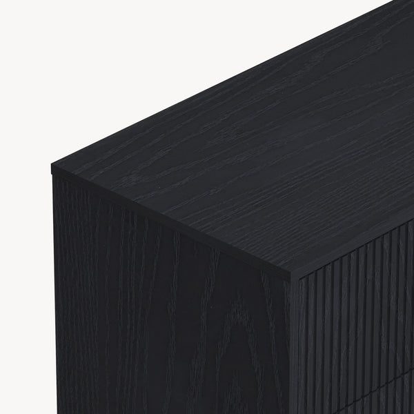 Cajonera Nykapin con 3 cajones MDF 80x80x40cm - Negro [en.casa]