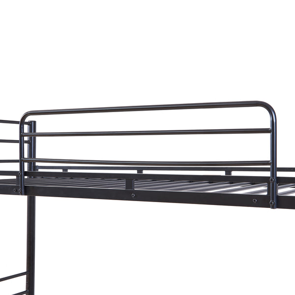 Litera de metal Bevapis con 2 colchones 90x200 cm negro [en.casa]