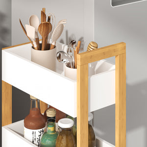 Carrito Varulta 80x41x20 cm Natural/Blanco [en.casa]