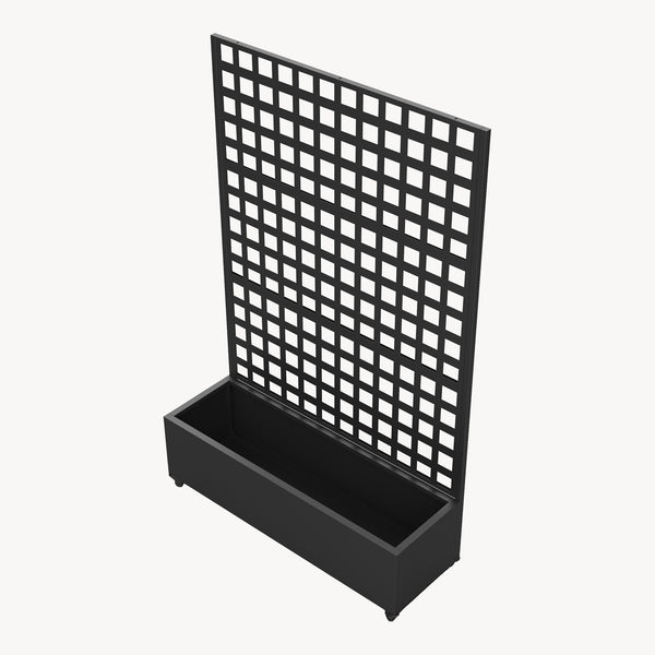 Tabique Toma con macetero de acero 190x82x38 cm Negro [casa.pro]