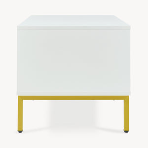Mesa de centro Reyri 80x45x42 cm Blanco/Dorado