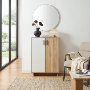Armario auxiliar Kenta 90x60x35 cm aspecto roble Sonoma/blanco [en.casa]