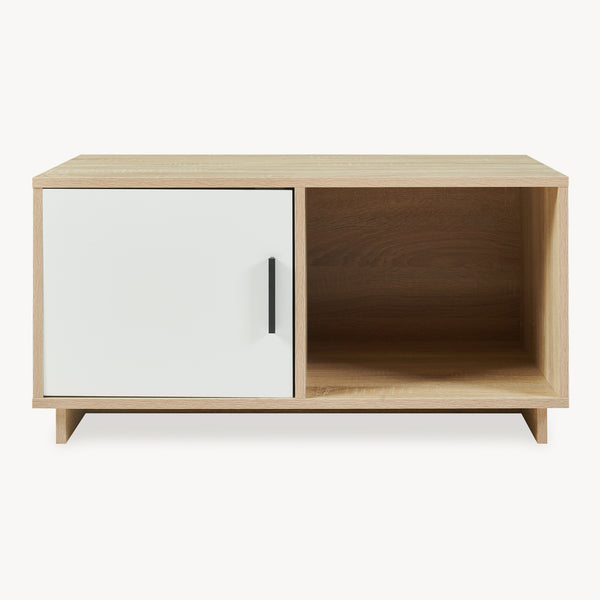 Mesa de centro Kenta 80x45x40 cm aspecto roble Sonoma/blanco [en.casa]