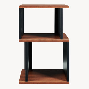Mesa auxiliar Trond 50x33x29 cm Negro/Aspecto nogal [en.casa]