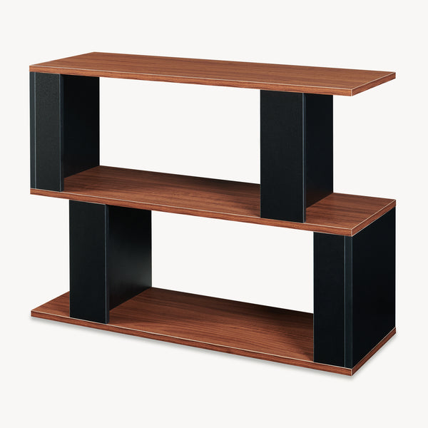 Mesa auxiliar Trond 80x29x60 cm Negro/Aspecto nogal [en.casa]