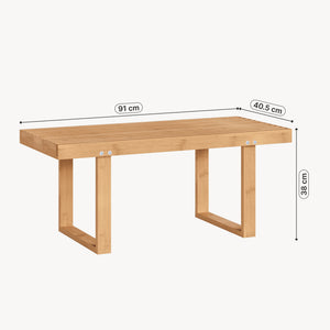 Banco para entrada Aarela bambú 91x41x38cm Natural [en.casa]