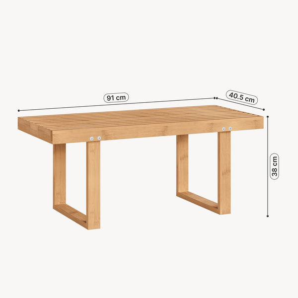 Banco para entrada Aarela bambú 91x41x38cm Natural [en.casa]