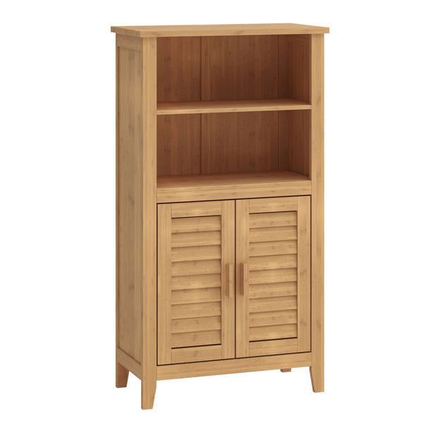 Aparador Rirg 2 puertas bambú 92x50x25cm cm Natural [en.casa]
