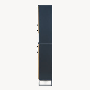 Armario alto Svanes 170x30x30 cm Gris oscuro/Natural [en.casa]