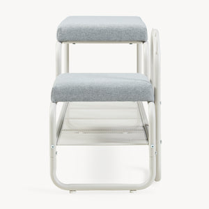Banco zapatero Jässaatka metal/textil 100x32x46cm - Gris [en.casa]