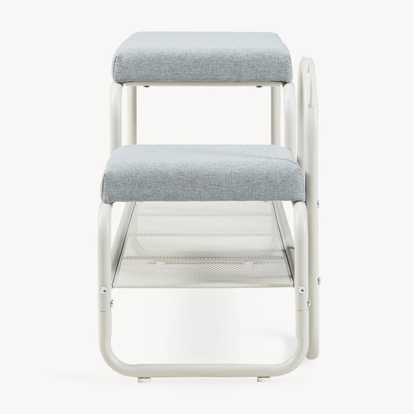 Banco zapatero Jässaatka metal/textil 100x32x46cm - Gris [en.casa]