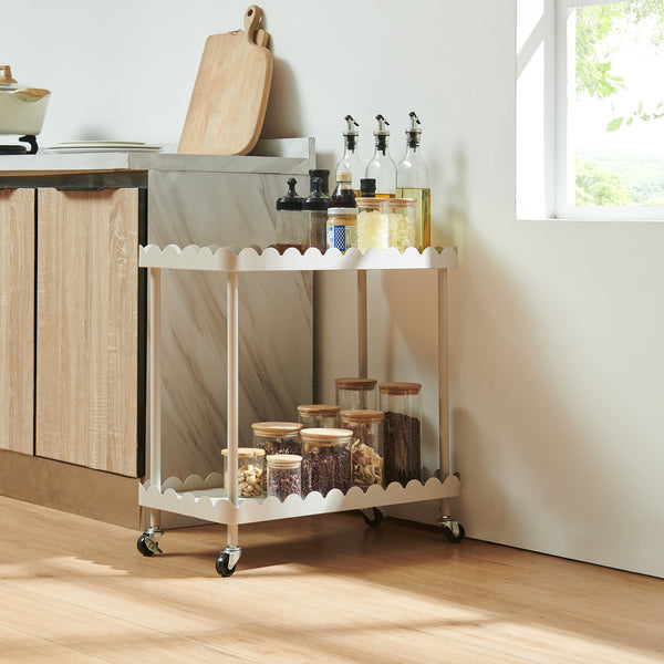 Carro de servicio Bolmanralu 2 niveles acero 61x31x60cm - Gris [en.casa]