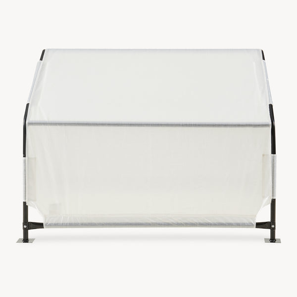 Tienda de campaña para perros Valevali acero plástico 122x122x90cm - Negro/Blanco [en.casa]