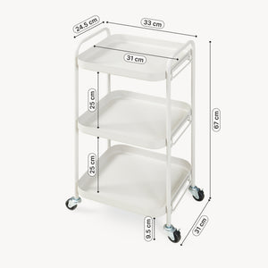 Carro de servicio Kelevn 3 niveles acero 67x33x31cm - Gris [en.casa]