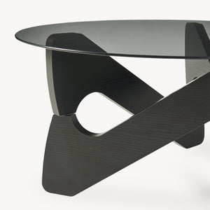 Mesa de centro Reypio Ø70x35 cm Negro/Gris [en.casa]