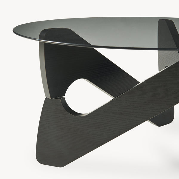Mesa de centro Reypio Ø70x35 cm Negro/Gris [en.casa]