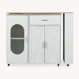 Mesa de comedor extensible Kudebola 115x40x94 cm aspecto roble/blanco [en.casa]