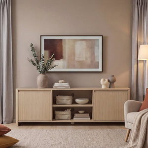 Mueble de televisión Takranmaa 150x40x50 cm efecto roble [en.casa]