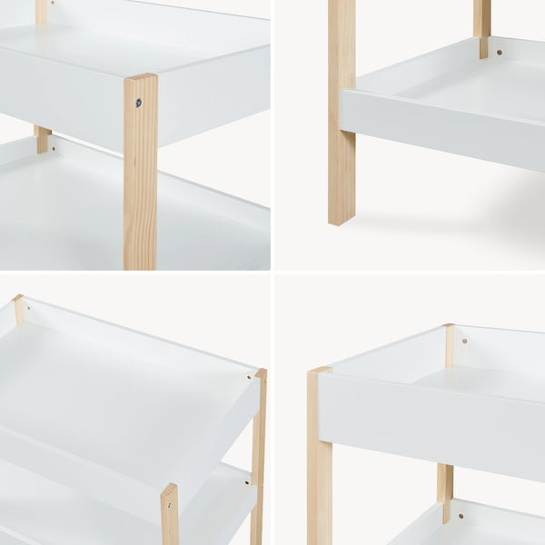 Cambiador Oupilu con 2 estantes 91x82x53 cm Blanco [en.casa]