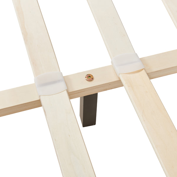 Cama de cuero sintético Albacete 140x200 cm Negro Corium