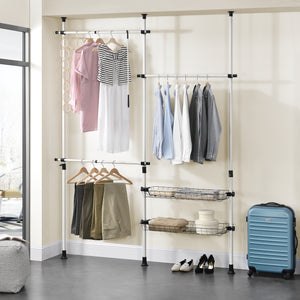 Perchero telescópico Kemi con 3 barras para colgar [en.casa]